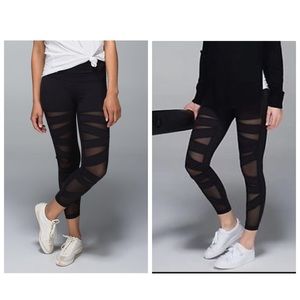 RARE Lululemon High Times Pant Tech Mesh Black 4